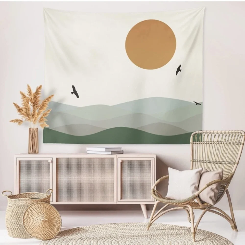 California Minimalist Mountain Range Nature Landscape Neutral Boho Home Decor - Picture 7 of 7